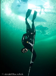 Christian Redl Weltrekord unter Eis, photo by: Harald  Slauschek
